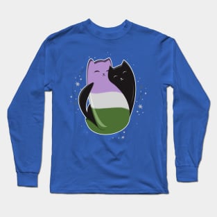 Genderqueer Cat LGBT Pride Flag Long Sleeve T-Shirt